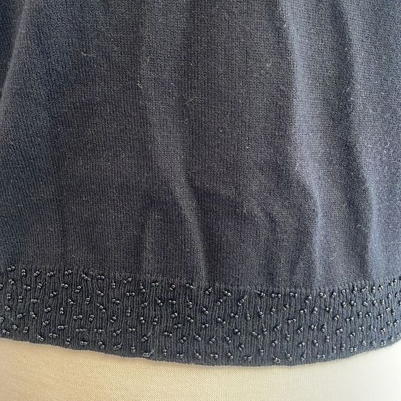 Saville Black Beaded Sweater with Button Up front - Picture 5 of 6